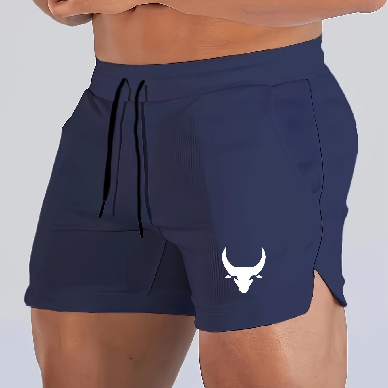 Men's Bullhead Pattern Sports Shorts for Casual Outdoors Activities