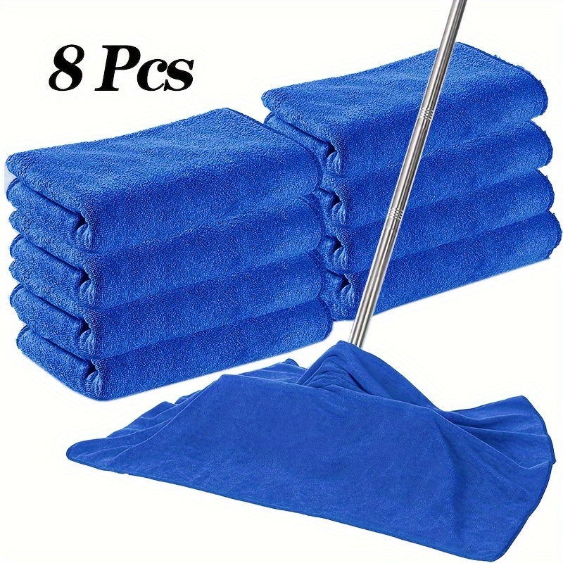 8 extra large oblong microfiber towels with a space theme and contemporary style. Super soft, multi-purpose, reusable, highly absorbent, lint and streak free. Made of knit fabric for use in