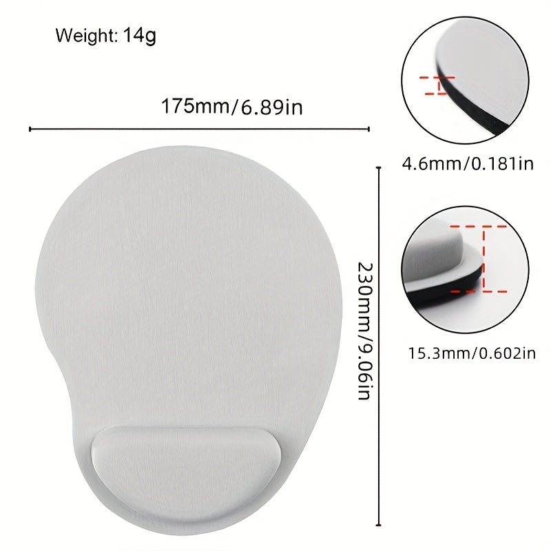 Ergonomic EVA wrist cushion with memory foam mouse pad for comfortable desk support in office or computer use.