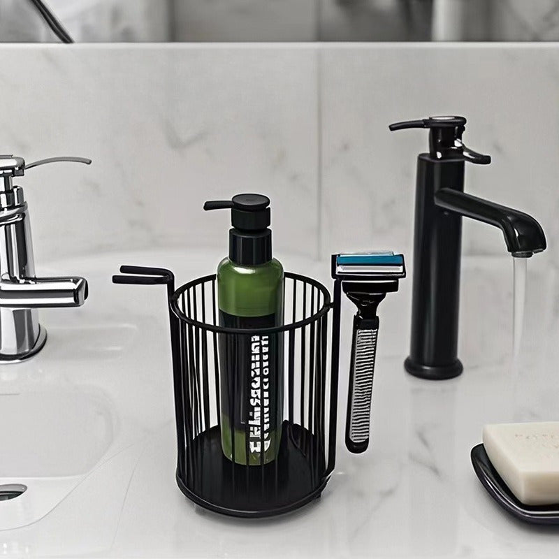 Get organized in style with this versatile Metal Bathroom Organizer Caddy. No assembly required, this durable piece features storage for razors, toothpaste, toothbrushes, pens, and more. Perfect for use in the office or at home.