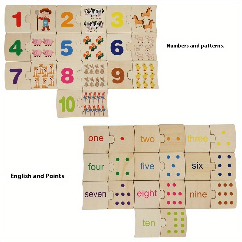 Vibrant Wooden Number Matching Puzzle for Early Learning