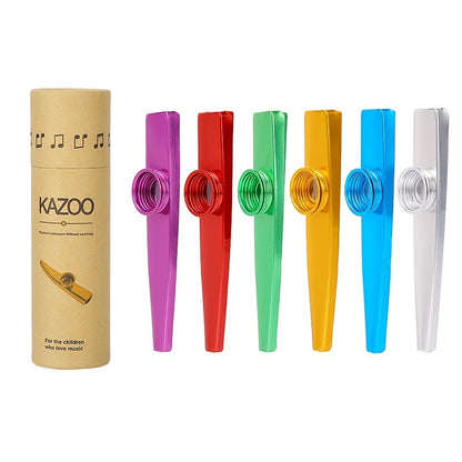 High-quality metal kazoo with flute tube, three flute membranes, and lightweight aluminum alloy construction. Portable and easy to use, suitable for both beginners and experienced