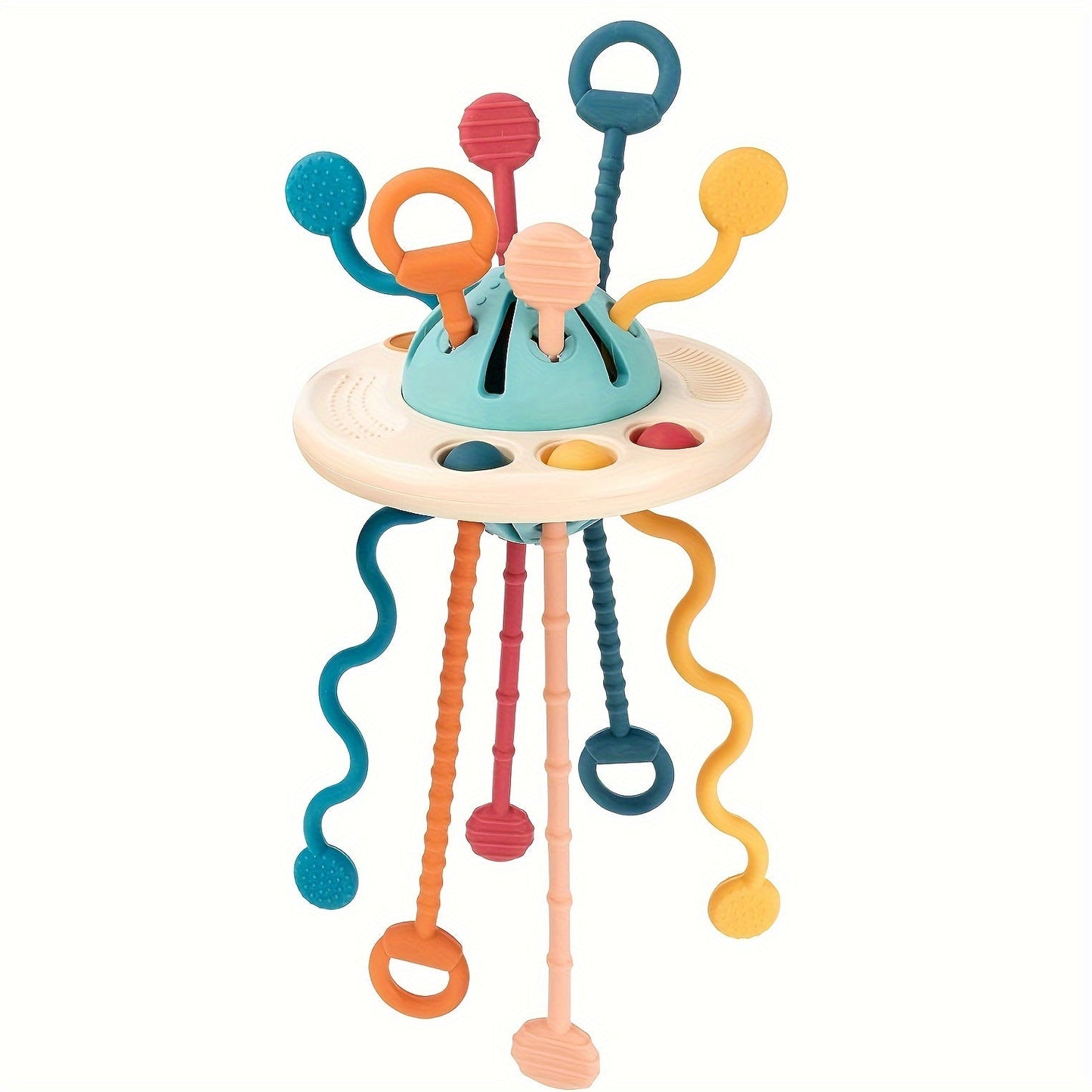 Pull String Silicone Activity Toy - Perfect Travel Toy and Baby Gift