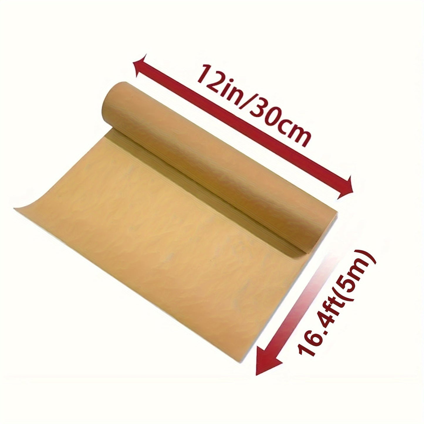 Unbleached Parchment Paper Roll for Baking (30.48cm) - Heavy Duty Silicone Oil Coated Non-Stick Paper for Baking, Cooking, Grilling, Air Fryer, and Steaming. Essential Baking Tool for Your Kitchen - Ideal for Home Kitchen Use.