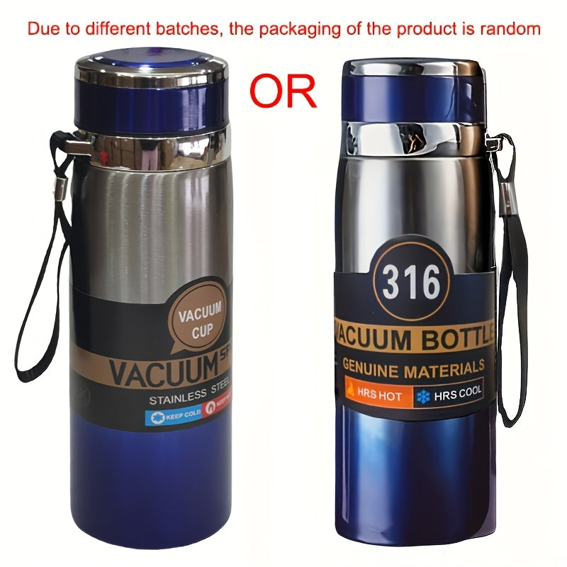 Premium 316 Stainless Vacuum Insulated Water Bottle - 800ml/27oz. Traditional Chinese gift drinkware keeps beverages cold for 24 hours and warm for 10 hours. Portable for camping, hiking, driving, and car travel. PVC-free with seal feature for climbing.