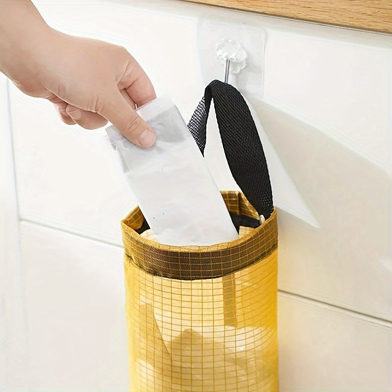 Wall-Mounted Kitchen Organizer for Trash Bag Storage and Dispensing - Plastic Garbage Bag Holder for Kitchen Trash Can