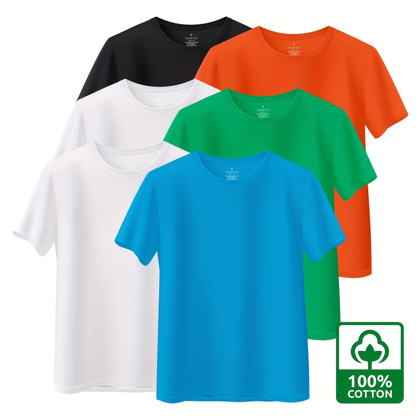 6 cotton men's short-sleeve t-shirts, 180g, Middle East