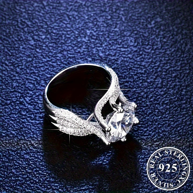 Shine bright with this exquisite 925 sterling silver ring featuring a stunning 5 carat moissanite stone. Perfect for any occasion, this elegant and luxurious fashion piece is ideal for women's engagement, wedding, proposal, or anniversary gift. Suitable