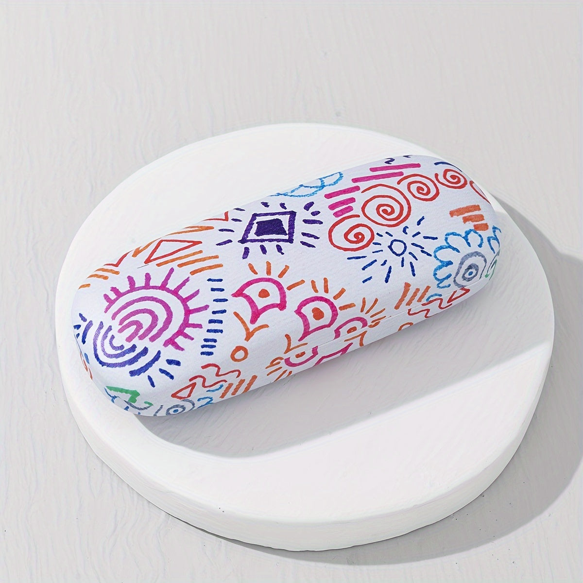 Protective storage box for glasses and sunglasses featuring colorful printed designs and fun patterns, designed specifically for ladies. The hard shell case ensures your eyewear stays safe and stylish.