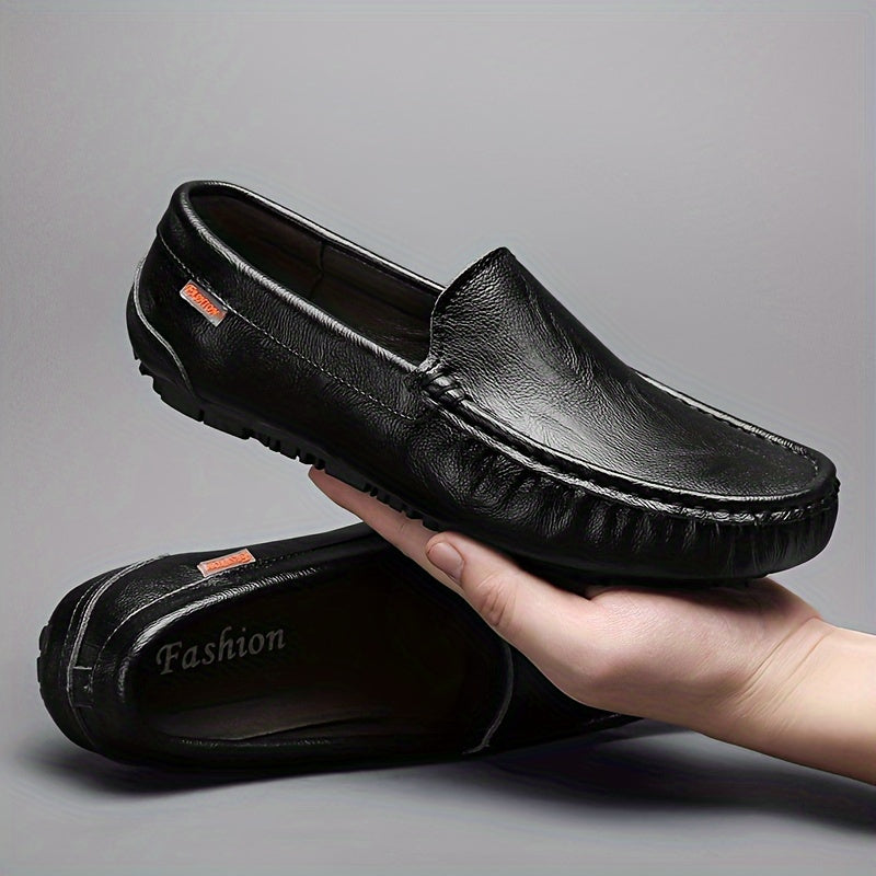 Men's Split Cowhide Leather Loafers, Lightweight Slip-On Shoes for Outdoor Activities in Spring and Summer.