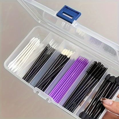 Portable organizer box with multiple compartments for various items like embroidery supplies, beauty tools, and hair accessories. Ideal for home organization.