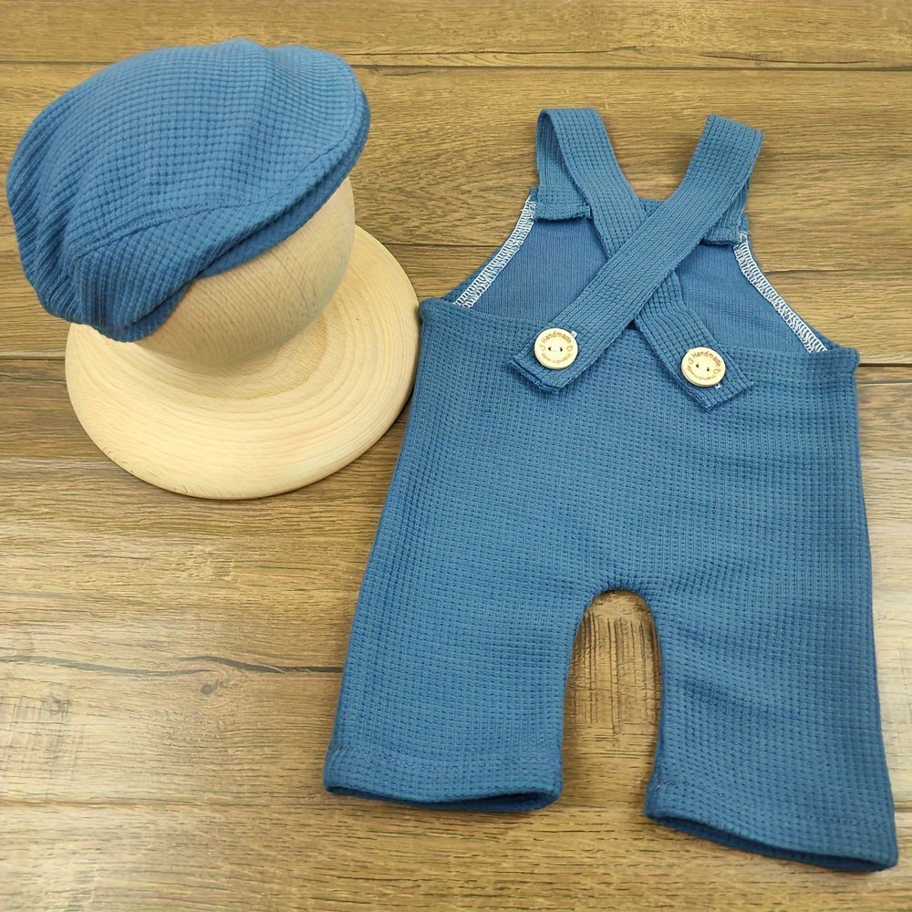 Newborn Photography Props Set: Children's Knitted Hat and Tight Body Suit