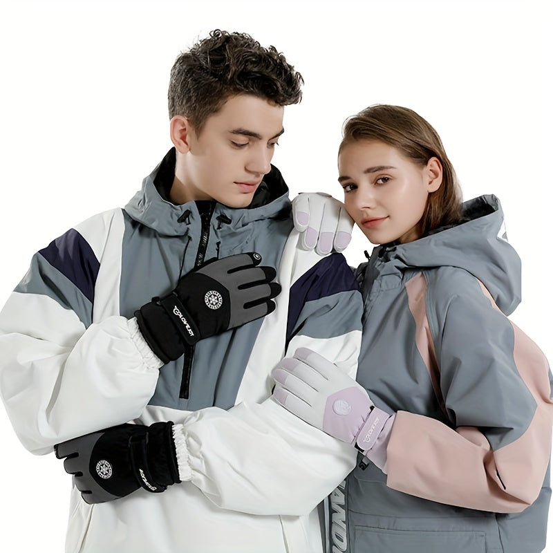 Stay warm this winter with our adjustable closure ski gloves for couples. These thickened gloves provide exceptional warmth and comfort while also being non-slip and touch screen compatible. Perfect for outdoor activities like skiing, cycling, and cold