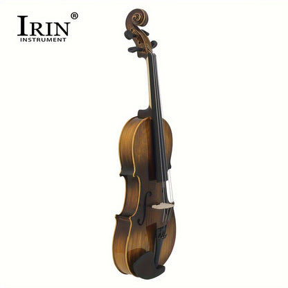 IRIN AV-207 Glossy Violin with Basswood Chin Rest, Precision Pegs, Clear Layers - Deep Brown Finish, Lightweight & Durable Design for Enhanced Sound Quality, Includes Accessories