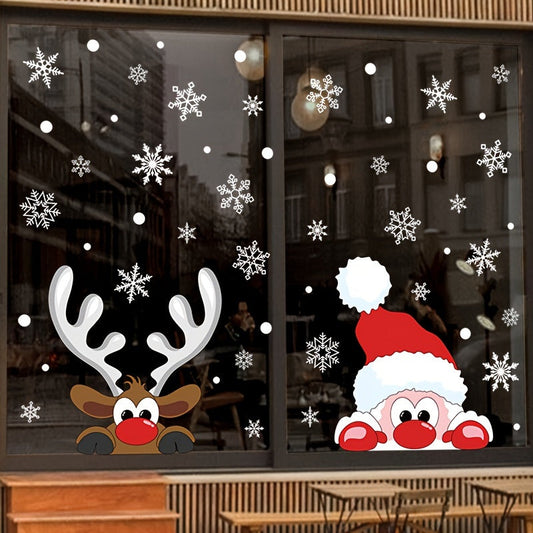 Decorate your holiday home with these festive Christmas Window Clings! The set includes snowflake, Santa, and reindeer decals measuring 24.99cm x 45.01cm. Made of electrostatic PVC, these stickers will add a winter wonderland touch to your Christmas