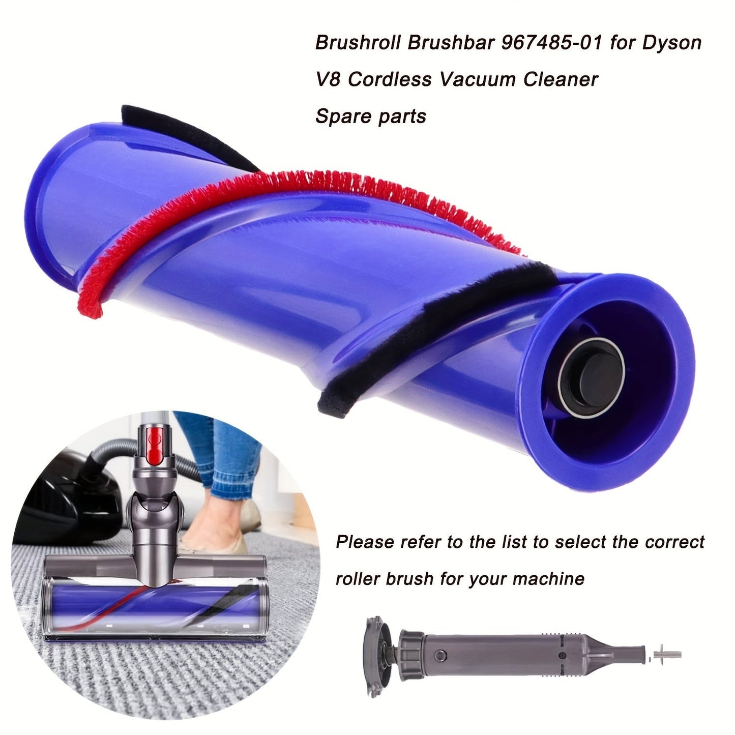 The top pick for Dyson V8 Animal hardwood floor attachment - Upgrade your cleaning with a premium roller brush replacement for superior performance.