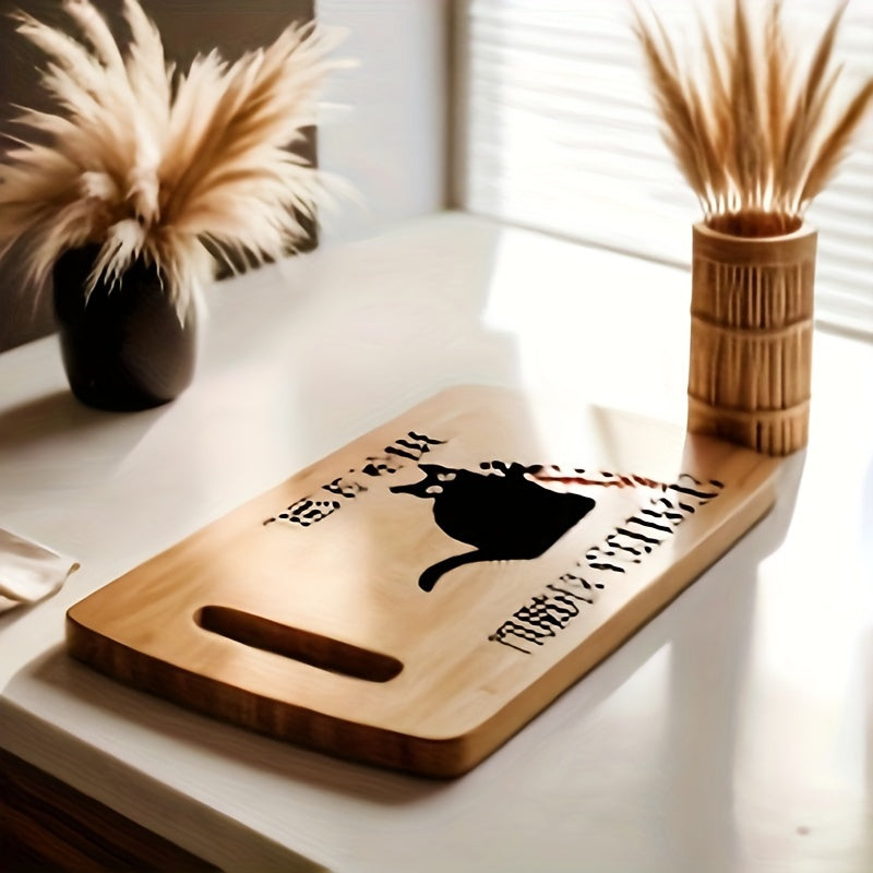 Get your hands on this unique and funny Killer Cat Engraved Bamboo Cutting Board for a creative housewarming gift or Halloween gift for your friends. Perfect for adding a touch of humor to your kitchen decor!