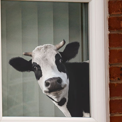 Cute cartoon cow window cling - Ideal for decorating bedrooms and entryways, effortless application without the need for power.