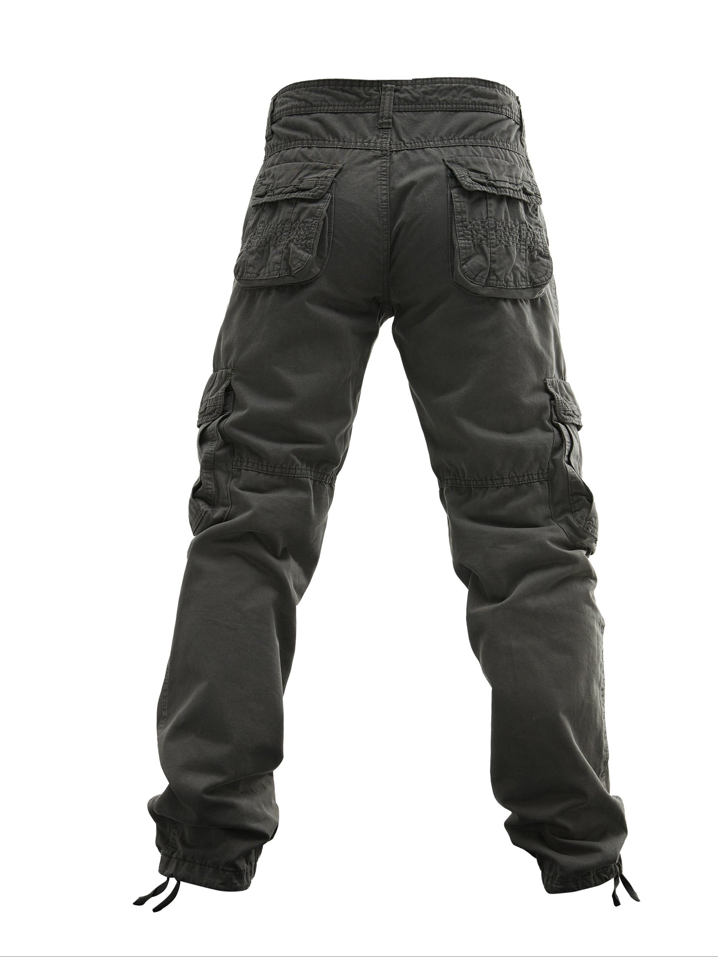 Male Cotton Cargo Pants with Multiple Pockets, Streetwear Style for Spring/Autumn