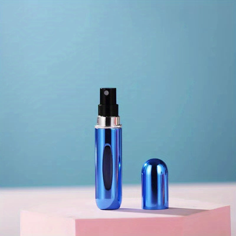 Portable refillable aluminum atomizer spray bottle for travel, car use