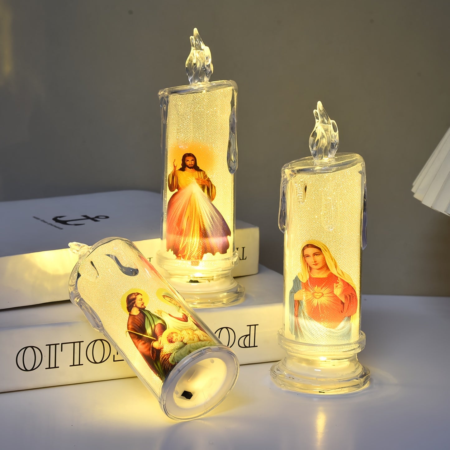 LED candle suitable for daily prayer, Easter decorations, believer gifts, parishioner gifts, and church decor.