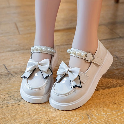 New Casual Spring and Autumn Girls' Fashion: Soft-Sole Mary Jane Flats with a Chic Princess Style.