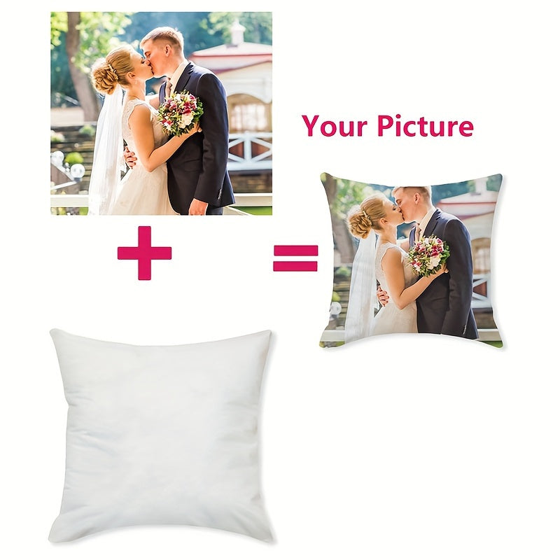 Customize your home decor with this 1-piece pillow cover featuring a beautiful pattern perfect for Valentine's Day, Christmas, Thanksgiving, and New Year celebrations. This family and wedding anniversary gift is single-sided printed and does not include