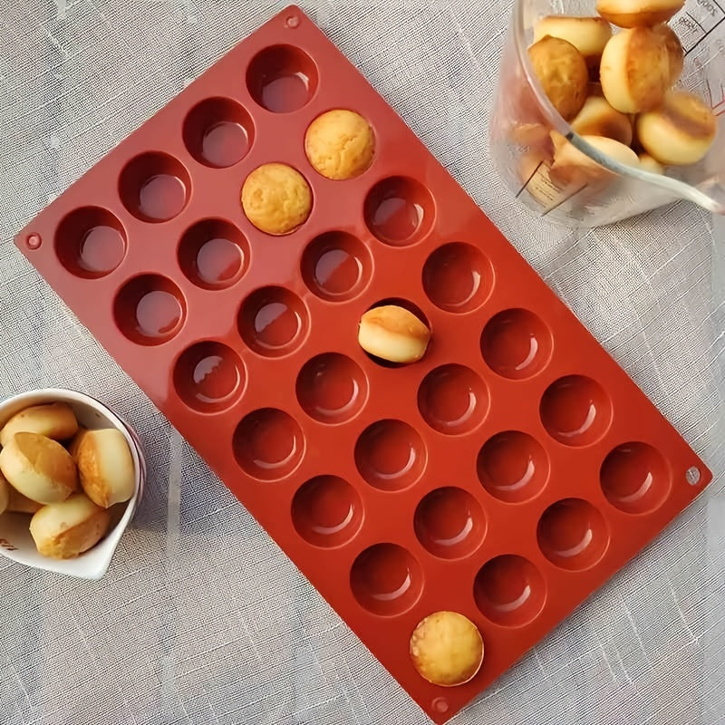 French Dessert Silicone Mold with 28 Holes for DIY Baking and Soap Making, Perfect for Chocolate, Candy, Small Cakes, and Drop Glue Mold