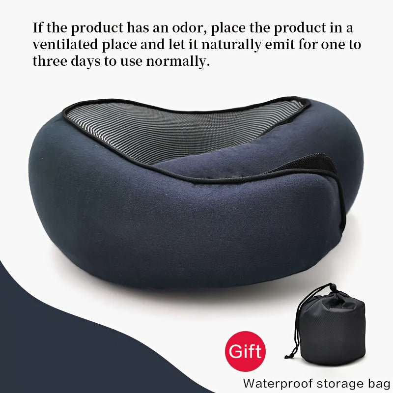 Travel in comfort with the durable and soft 1pc U-shaped neck cushion. This memory foam pillow provides slow rebound support for your neck, making it perfect for long flights or naps. The non-deformable design ensures it will maintain its shape.