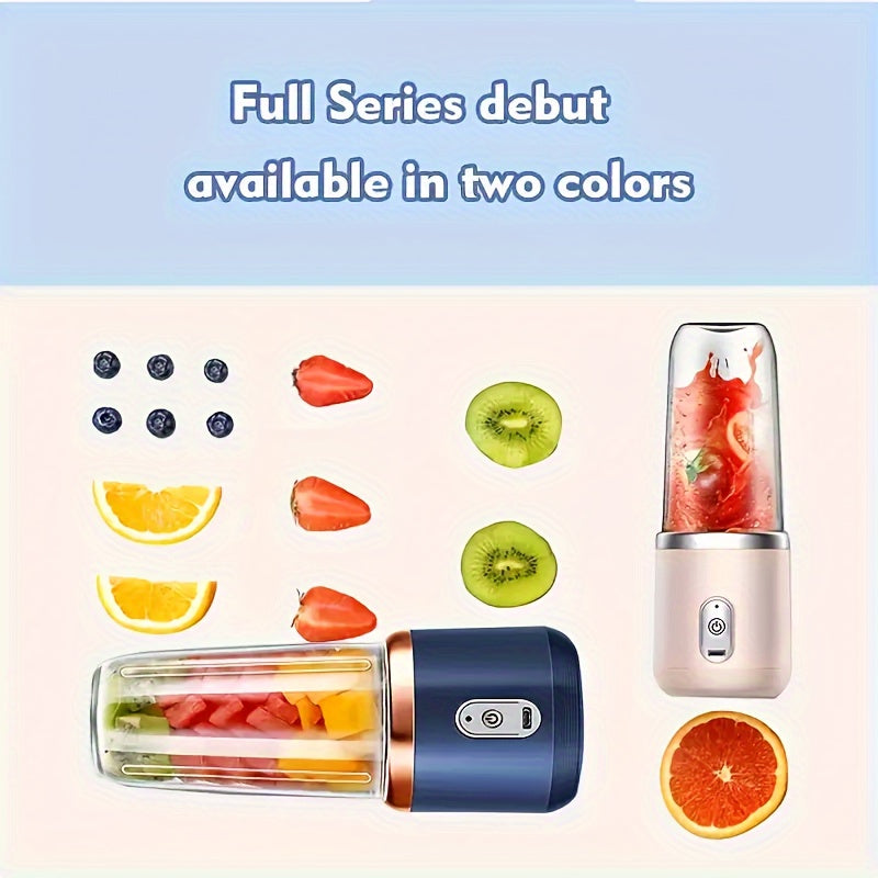 Compact and convenient USB rechargeable blender featuring a built-in lithium battery. This multi-function personal juice maker cup is perfect for home and travel, made from BPA-free plastic material for safe and healthy blending on the go.