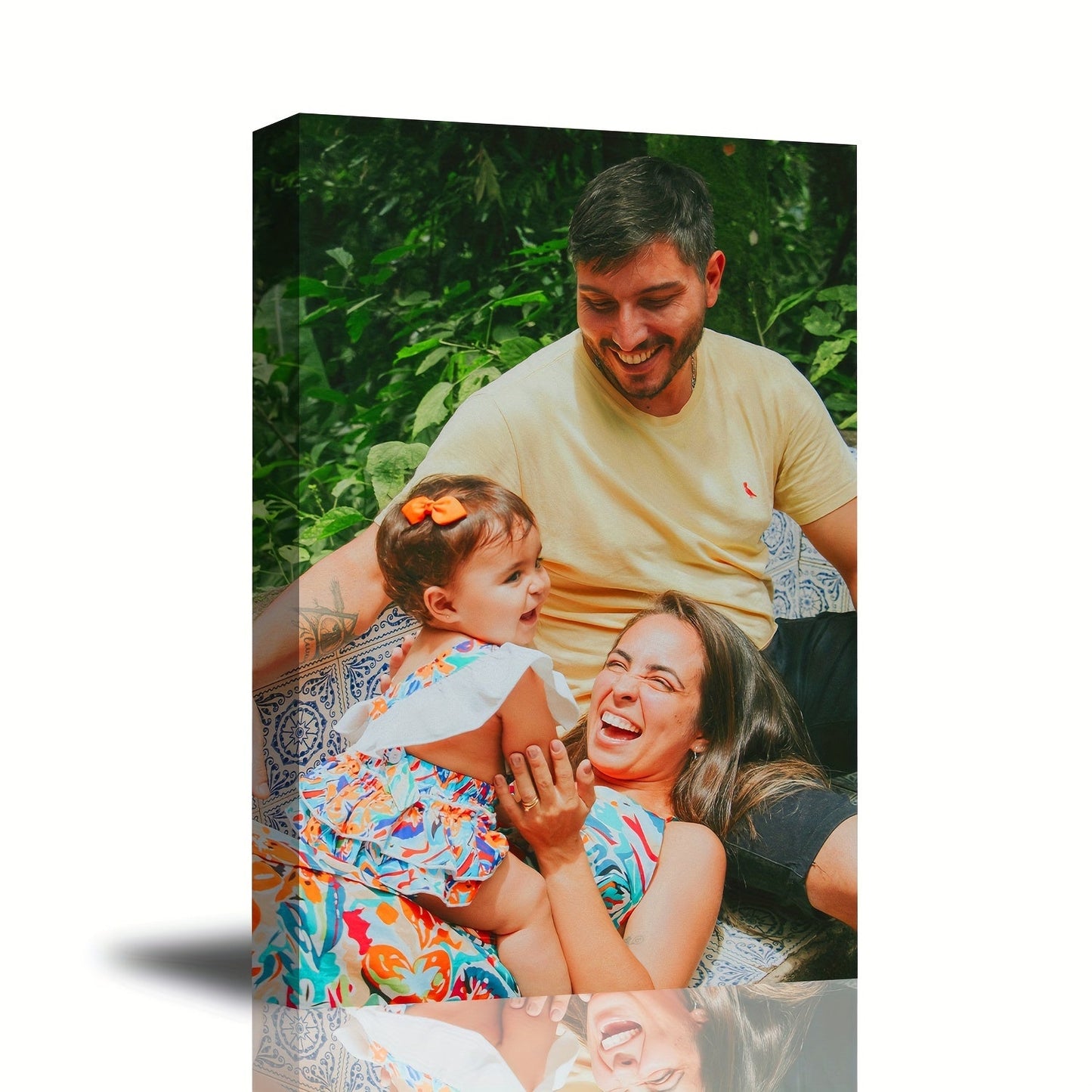 Personalized Wooden Framed Canvas Print for Family Photos - Custom Wall Art for Bathroom, Bedroom, Living Room, or Office - Beautiful Memorial and Tribute Decor