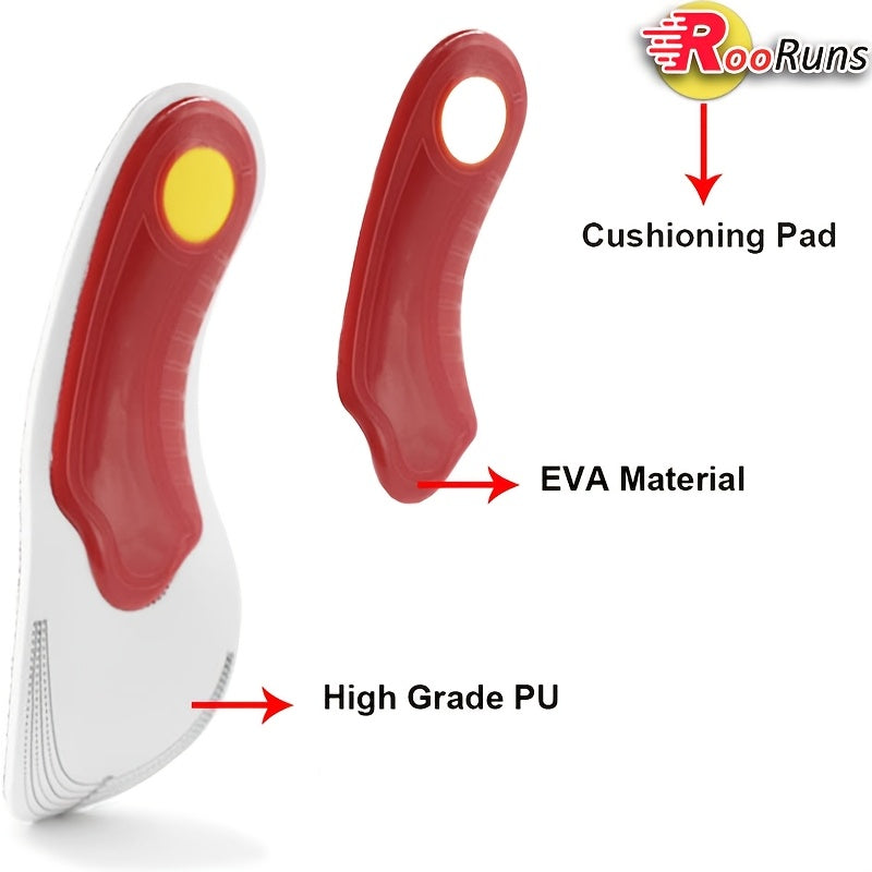 Rooruns Unisex Sports Insoles, Anti Odor, Sweat Absorbing, Breathable, Thick, Lightweight, Comfortable, Customizable