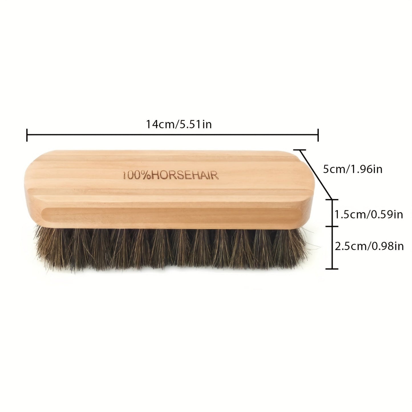 1 Horse Hair Shoe Brush for Shoe Cleaning and Leather Polishing, Soft Non-scratch Oil Brush for Suede Boots and Shoes Maintenance, Polishing Tool and Cleaning Supply - Back to School Essential