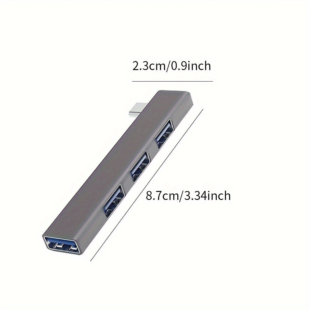 Док-станция TISHRIC на 4 порта USB 3.0 с боковым разъемом USB Type-C, расширитель для ноутбука с электронными компонентами и дизайном из радиационного сплава.