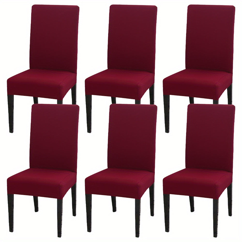 4 pieces or 6 pieces of milk elastic chair slipcovers for home decor in the kitchen, dining room, office, living room, hotel, or for weddings.