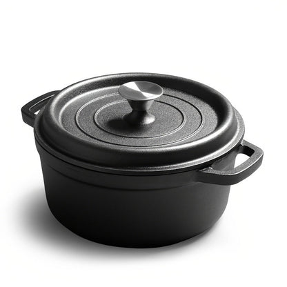 Sturdy Cast Iron Cookware Set for Home Kitchen, Includes Stew Pot, Double Wok, Bouilli Soup Pot, and Deep-Fryer, Perfect for Cooking Stews and Soups with Thickened Pig Iron Material