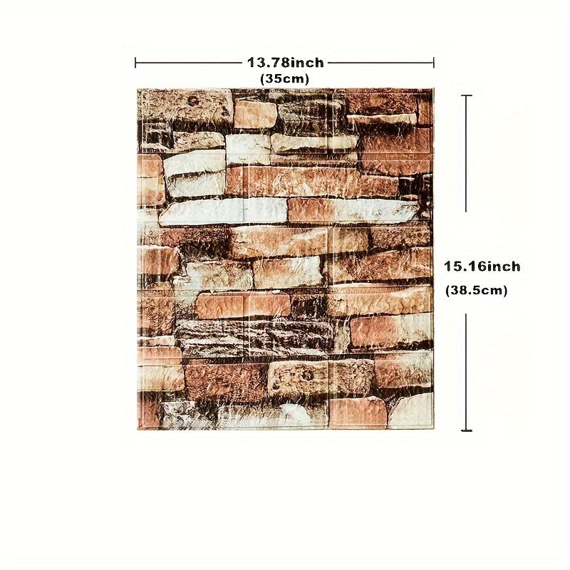 20/40pcs 3D Brick Foam Wall Stickers- Self-Adhesive, Waterproof Peel and Stick Tiles for Kitchen, Bathroom, Living Room, Hallway. Easy to Install, Clean and Customize with Adjustable Grout