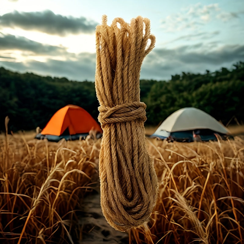 10m Natural Jute Rope for Outdoor Camping, Cat Scratcher Toy for Tree Scratching and Furniture Protection, Cat Accessories