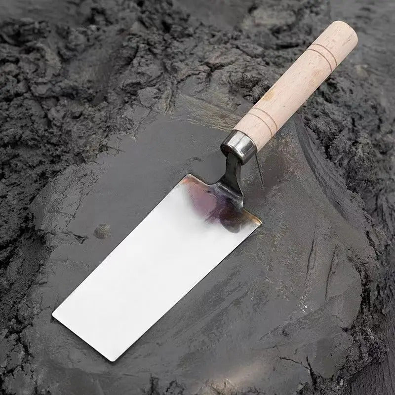 Long-Handled Trowel for Clay Sculpting and Crafting - Precision Crafted Stainless Steel Pottery Shovel with Integrated Dish Molding Tool