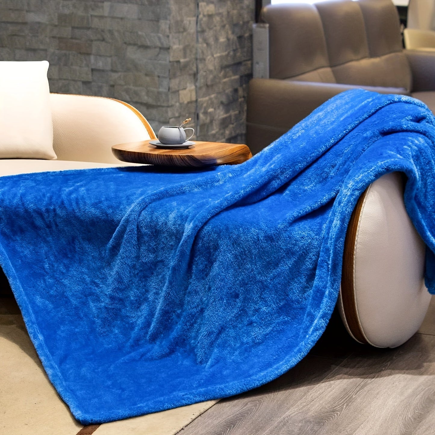 Soft and lightweight plush blanket perfect for couch, sofa, bed, and camping - keep cozy and warm while sleeping and snuggling