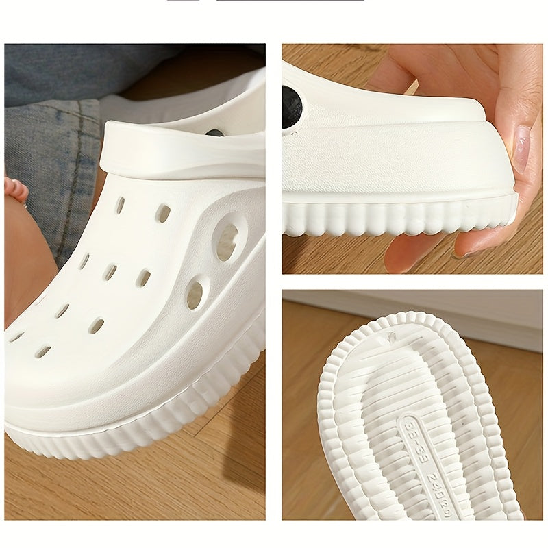 Flexible Summer EVA Clogs: Breathable, Non-Slip Slippers for Nurses & Couples.