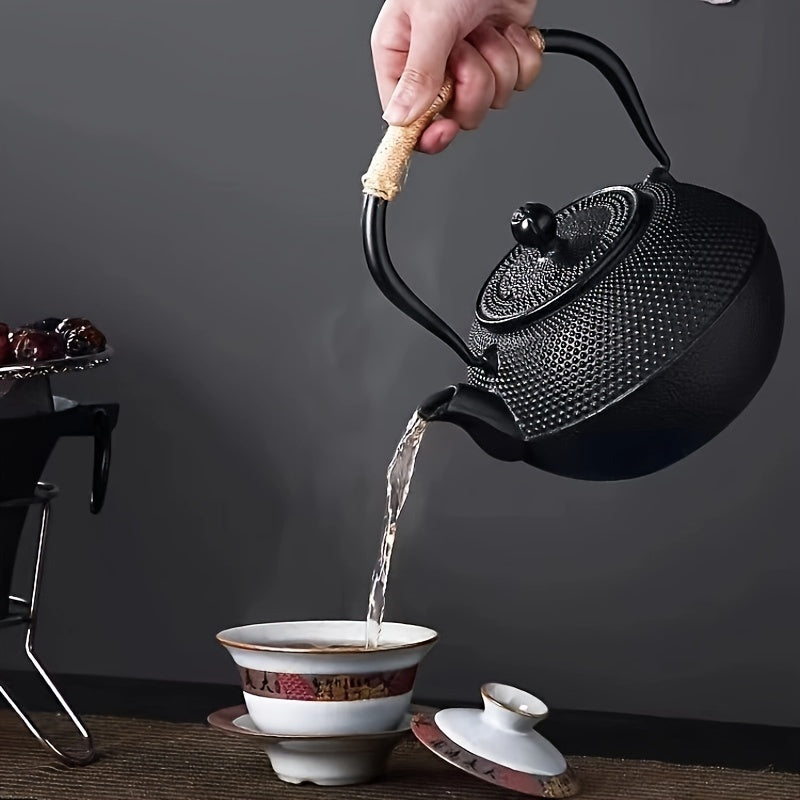 High-Quality 30oz Cast Iron Teapot Featuring Stainless Steel Infuser - Ideal for Loose Leaf & Blooming Tea, Great Gift for Tea Lovers, Long-lasting and Heatproof, No Additional Coating Required