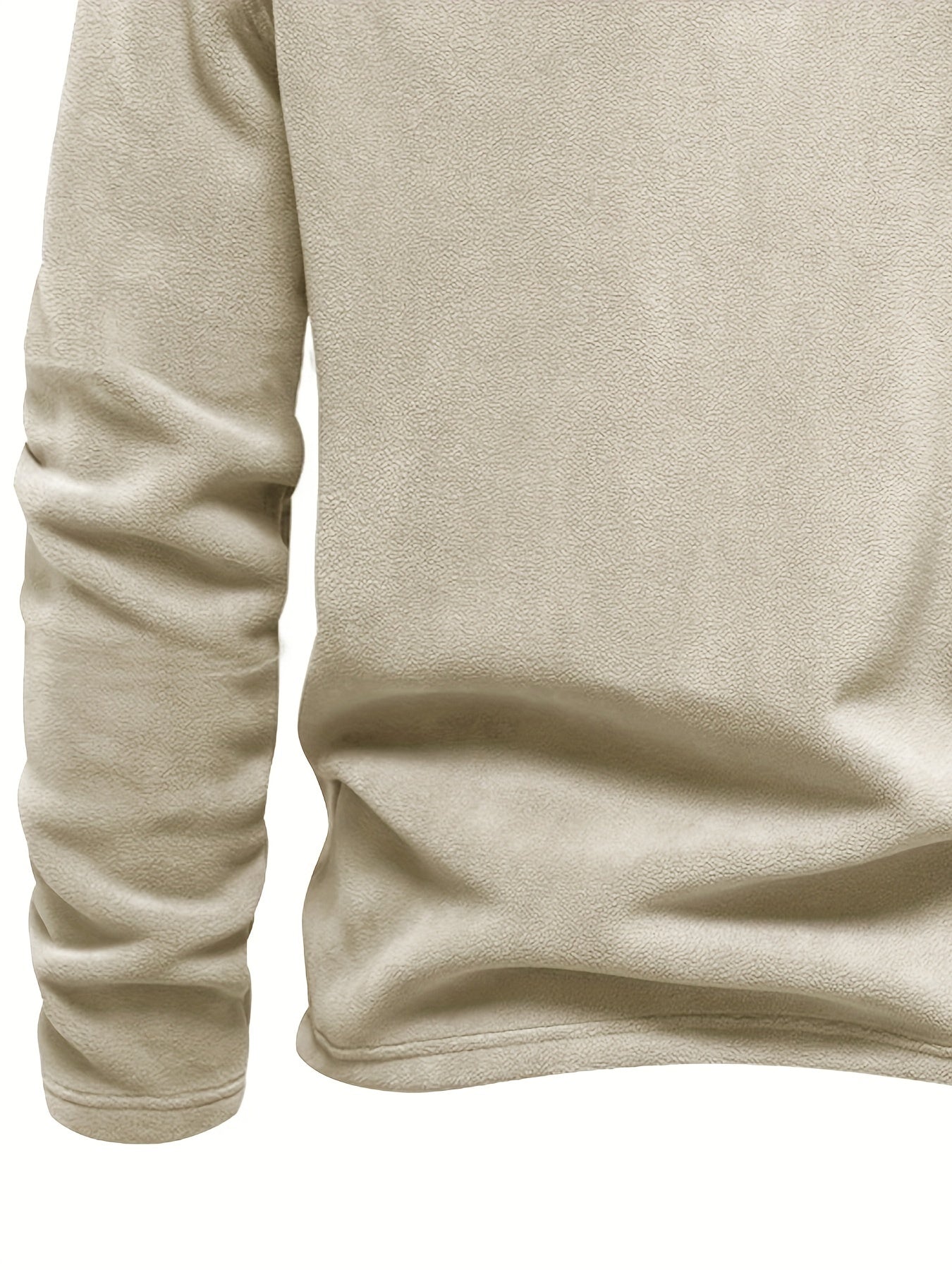 Men's Half-Zip Fleece-Lined Sweatshirt- Casual, Stand Collar, Long Sleeve for Fall/Winter