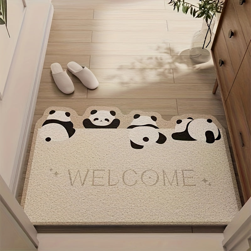 Adorable Puppy-Themed Non-Slip Welcome Door Mat - Plush, Easy-to-Clean PVC Entry Mat featuring Charming Dog Designs, Resistant to Stains, Ideal for Home Decor, Pet-Lovers Mat