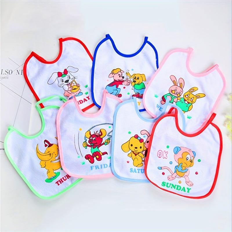 7 pieces of bibs for weekly use, including one daily non-weighted waterproof lace-up bib for babies. These bibs are perfect for keeping your baby clean and dry, serving as a saliva bib, newborn anti-spitting milk towel, and more.