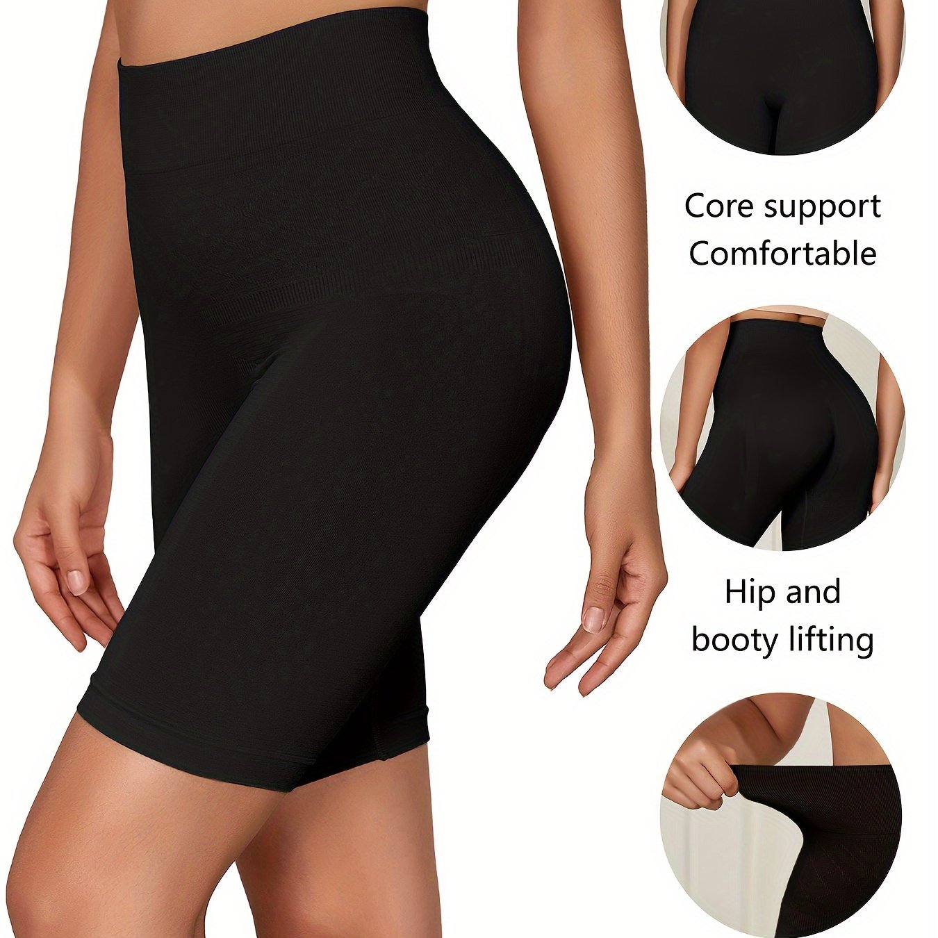 Control body butt lifting pants with high waist, seamless boxer briefs for women that are non-marking and anti-glare, with non-rolling leggings.