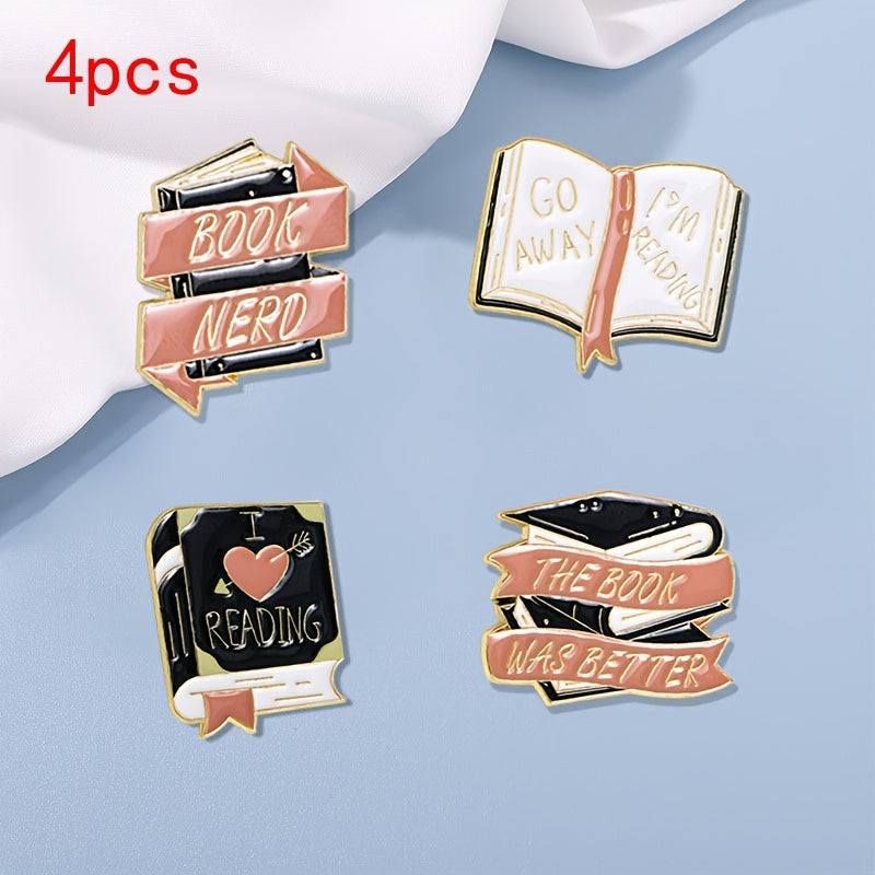 Women's Brooch Set, including 1 piece and 4 pieces. The set includes a Collar Pin and a Silk Scarf Buckle, designed in a Literary Book theme with a simple style. Made of high-quality Alloy material, perfect for daily wear. Ideal as a Christmas gift