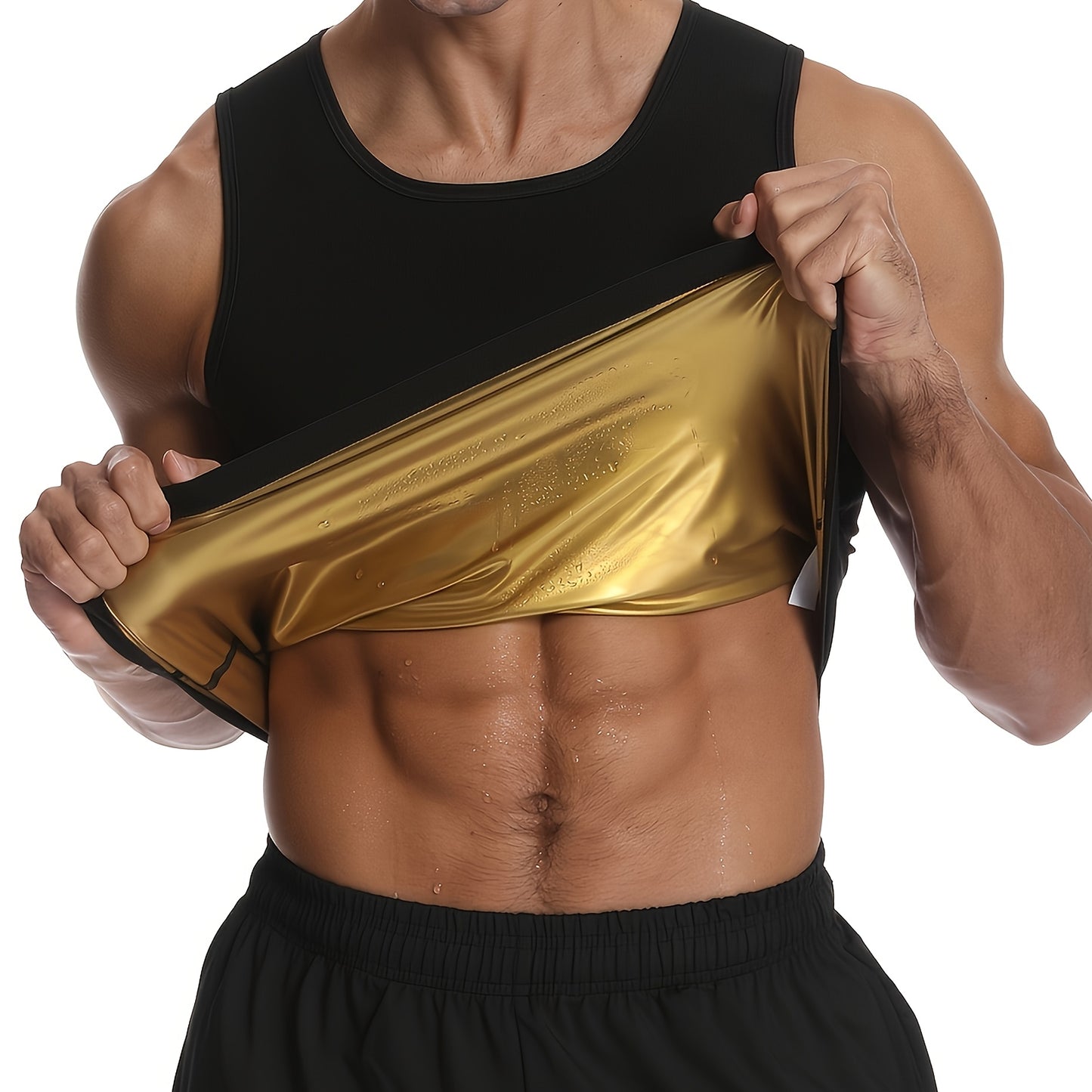 Men's sauna sweat shaping sports clothes for fitness training slimming sportswear.