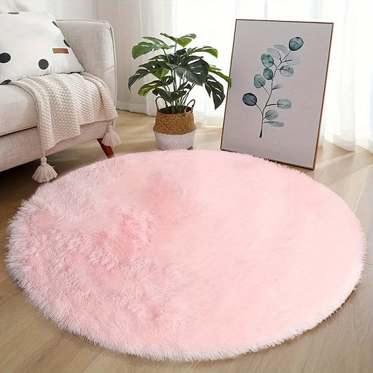 Luxurious Pink Shaggy Area Rug - Soft, Non-Slip & Absorbent, Perfect for Bedroom, Living Room & Play Areas, Easy to Maintain, Made of Polyester, Ideal for Home Decor