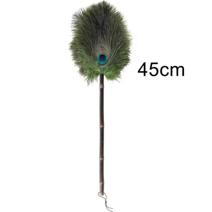 Elegant Peacock Feather Duster - Perfect for Cleaning Living Room, Bedroom, Furniture, Walls, and Floors Without Electricity or Batteries Needed